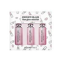 Set 3 son dưỡng môi có màu mini Secret Key Sweet Glam Tint Glow - Mini Kit (Baby Pink, Juicy Orange, Punky Pink)