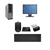 Bộ máy tính để bàn DELL Optiplex  (Chip core i7 2600, Ram 8gb, SSD 120GB+  HDD 500gb ) Và Màn Hình DELL 22' inch- Tặng USB wifi + Bộ Bàn phím chuột - bàn di chuột - Hàng Nhập Khẩu